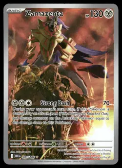 Pokemon Cards Zamazenta 201/182 Destined Rivals Illustration Rare NM - Image 1