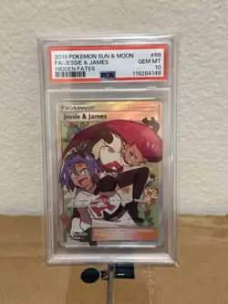 Pokemon TCG Jessie & James Trainer Full Art Ultra Rare Card 68/68 PSA10 - Image 1