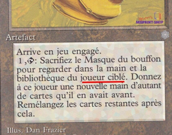 Jester's Mask French Mtg MISPRINT. Lets you target any player - Image 3