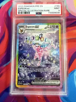 Pokemon 2025 Pre-En-Prismatic Evolutions #155 Espeon EX Sir PSA 9 Graded - Image 1
