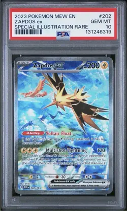 2023 POKEMON MEW EN-151 SPECIAL ILLUSTRATION RARE #202 ZAPDOS EX PSA 10 Gem Mint - Image 1