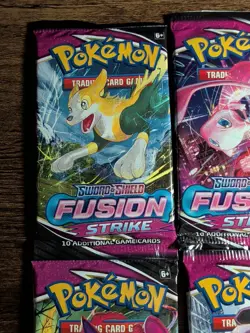 Pokemon TCG Sword & Shield Fusion Strike Booster Pack Art Set (4 Packs) - Image 3