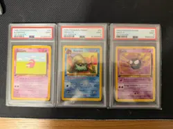 3x POKEMON PSA 9 Fossil 1st Edition Bundle 1999 TCG WOTC - Image 1