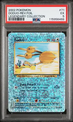 Doduo Reverse Holo 71/110 Legendary Collection Pokemon PSA 5 - Image 1