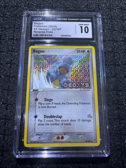Bagon Pokemon 2005 EX Deoxys 52/107 reverse holo CGC Gem Mint 10 - Image 1