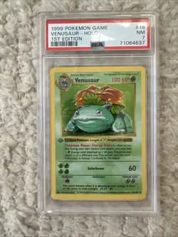 1st Edition Venusaur 1999 Pokemon Game #15 Holo PSA 7 NM Thick Stamp - Image 4