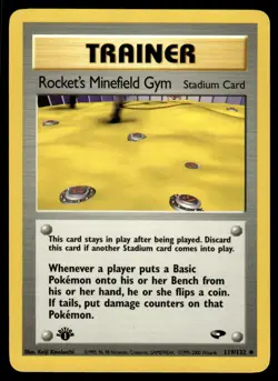 Pokemon TCG Gym Challenge 1st Edition #119/132 Rocket's Minefield Gym LP+ - Image 1