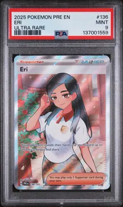 2025 POKEMON PRE EN-PRISMATIC EVOLUTIONS ULTRA RARE #136 ERI PSA 9 - Image 1