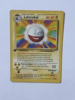 Pokemon Karte - Lektrobal (21/102) Base Set - 1. Edition / Deutsch - Vintage GD - Image 1
