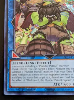 Blackbeard, The Plunder Patroll Captain BLCR-EN094 1st Ed. Secret Rare Yu-Gi-Oh! - Image 4