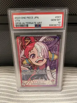 2024 One Piece OP06-001 Uta PSA 10 Alternate Alt Art Leader Wings of the Captain - Image 1