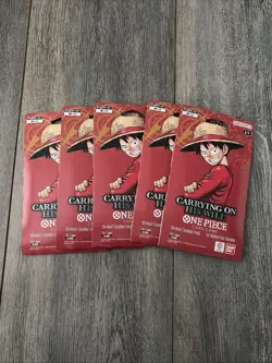 One Piece TCG - OP13 Carrying On His Will - Sleeved Booster Packs - 5 packs - Image 1