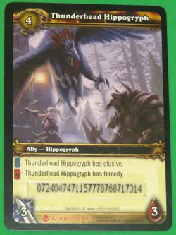 World of Warcraft TCG LOOT THUNDERHEAD HIPPOGRYPH USED SCRATCHED CARD WOW! - Image 1