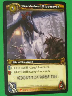 World of Warcraft TCG LOOT THUNDERHEAD HIPPOGRYPH USED SCRATCHED CARD WOW! - Image 2