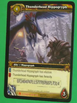 World of Warcraft TCG LOOT THUNDERHEAD HIPPOGRYPH USED SCRATCHED CARD WOW! - Image 3