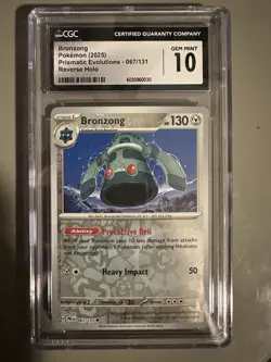 Bronzong Pokemon Card CGC 10 Gem Mint Prismatic Evolutions 067/131 Reverse Holo - Image 1