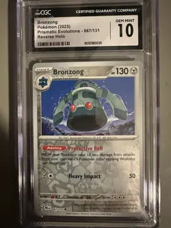 Bronzong Pokemon Card CGC 10 Gem Mint Prismatic Evolutions 067/131 Reverse Holo - Image 4
