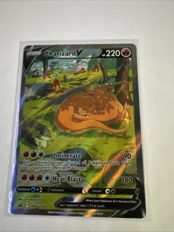 Pokemon Charizard v SWSH260 Full Art Black Star Promo Holo Card NM Condition - Image 1