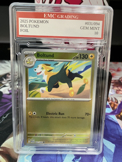 BOLTUND #034/094 FOIL Pokemon 2025 Card GRADED 10 MINT TCG CCG - Image 1