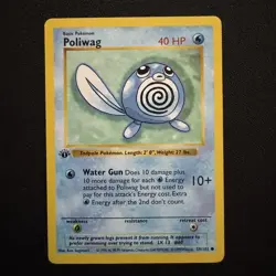 Pokemon Card 1st Edition Poliwag Base Set Shadowless 59/102 MP - Image 1