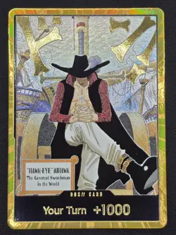 DON!! Card (Dracule Mihawk) (Gold) The Azure Sea's Seven Foil - Image 1