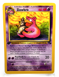 Slowbro 43/62 First Edition Pokemon Card 1999 Fossil LP - Image 1