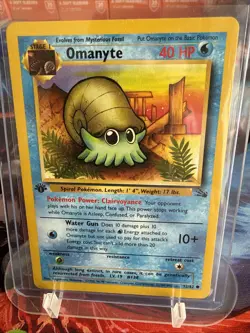 Pokemon TCG Omanyte Card 52/62 Fossil, 1st Edition, Regular Never Played, NM! - Image 1