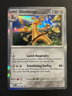 Gholdengo Holo Rare Paldean Fates 067/091 Pokemon TCG Card NM/M - Image 1