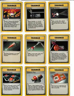 1999 Pokemon TCG Base Set Unlimited Trainer Card Complete Set MP-HP - Image 3