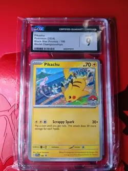 Pokemon Pikachu TCG Promo Card World Championships 2024 Black Star - Image 1