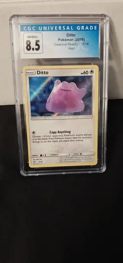 POKEMON Ditto Holo Card 17/18 CGC 8.5 DETECTIVE Pikachu - Image 1