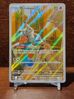 Pokemon TCG Mimikyu 075 Paldean Fates Promo Card Near Mint Condition - Image 1