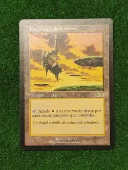 Serra's Sanctum-Lugar Sagrado de Serra-Magic-MTG-Spanish version-G/VG condition - Image 1