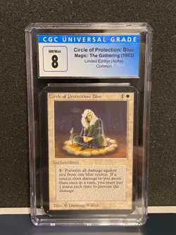 MTG ALPHA --- CIRCLE OF PROTECTION: BLUE --- Common! Magic! CGC 8.0 (8)! NM/Mint - Image 1