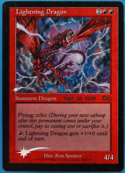 Lightning Dragon (Prerelease) FOIL Urza's Saga Promos HP/DAMAGED (506225) - Image 1