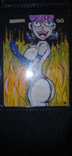 Mtg Hand Painted Abeyance Cute Anime Girl Alt Art Work Painting Signed - Image 1