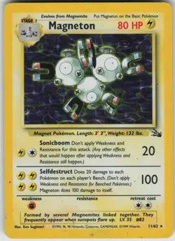 Magneton (11) Holo Rare Fossil 11/62 Pokemon - Image 1