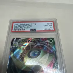 2021 Pokemon Chilling Reign Celebi VMAX Full Art #008/198 Mint PSA 10 - Image 2