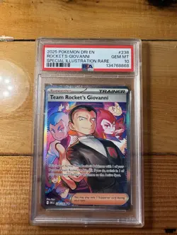 2025 Pokemon Destined Rivals Team rockets Giovanni Special Illustration PSA 10 - Image 1