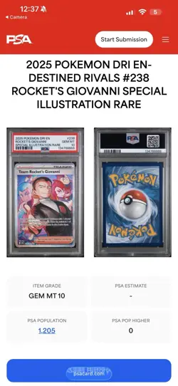 2025 Pokemon Destined Rivals Team rockets Giovanni Special Illustration PSA 10 - Image 3