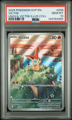 2025 Pokemon PSA Gem Mint 10 Victini Unova Illustration Collection Promo - Image 1