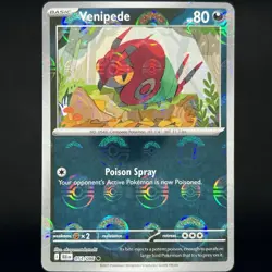 Pokemon TCG Black Bolt Venipede Holo Poke Ball Pattern 054/086 NM - Image 1