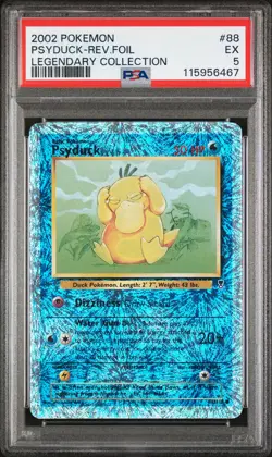 Psyduck Reverse Holo 88/110 Legendary Collection Pokemon PSA 5 - Image 1