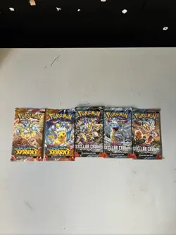 Pokemon TCG Booster Packs 2 Surging Sparks And 3 Stellar Crown! - Image 1
