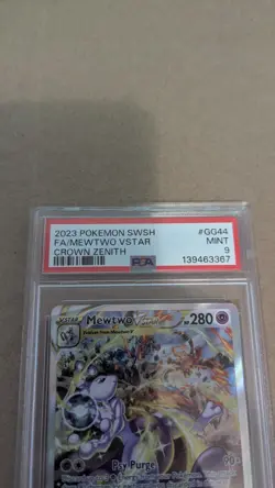PSA 9 MINT Mewtwo VSTAR Crown Zenith Full Art Holo 2023 Pokemon GG44 - Image 2