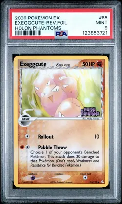 2006 POKEMON EX HOLON PHANTOMS #65 EXEGGCUTE-REVERSE FOIL PSA 9 - Image 1