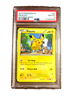 Pikachu Regular Common #20 - PSA NM-MT 8 - 2015 XY Roaring Skies - Pokemon TCG - Image 1