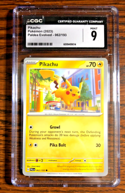 Pikachu Regular Common #062/62 - CGC MINT 9 - 2023 Paldea Evolved - Pokemon TCG - Image 1