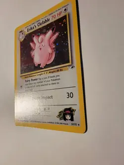Pokemon TCG Erika's Clefable Gym Heroes Holo Rare Card 3/132 NP NM or higher - Image 3