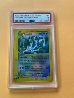 PSA 5 Kingdra 19/147 Aquapolis E-SERIES WOTC Reverse Holo Pokemon Card 2002 - Image 1